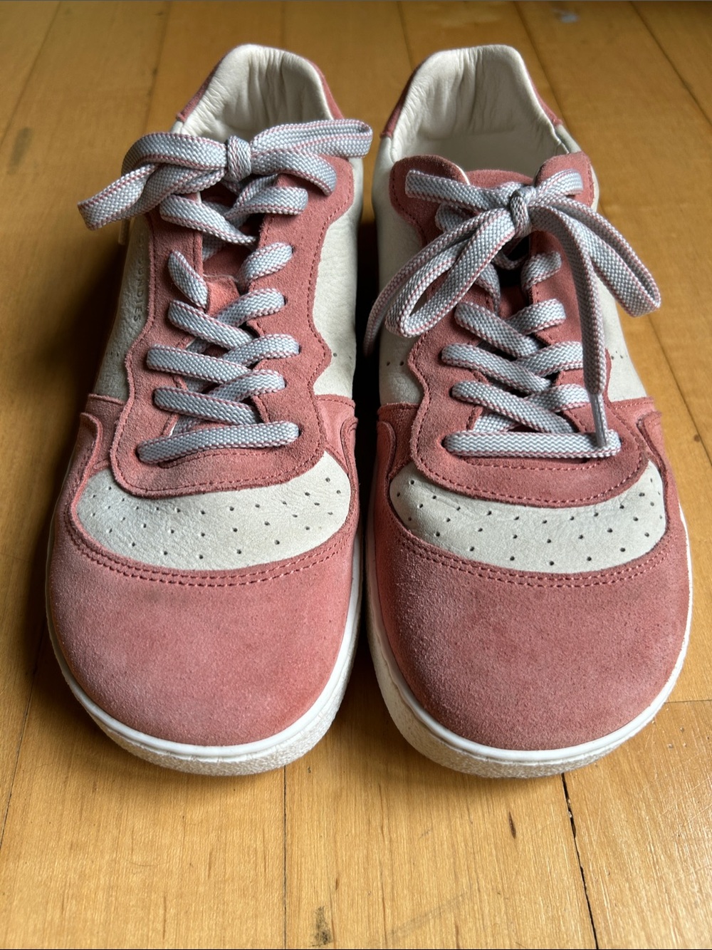 Groundies Barefoot Sneakers Pink Cream Suede Women's US 8 Minimalist Shoes